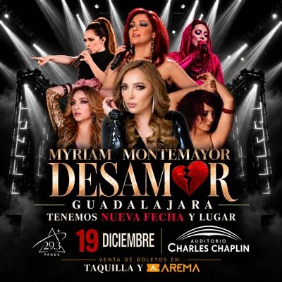 Flyer de Myriam Montemayor - Desamor en Guadalajara