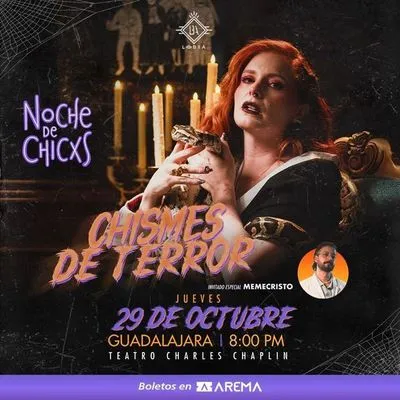 Flyer de Noche de chicxs "Chismes de terror" en Guadalajara