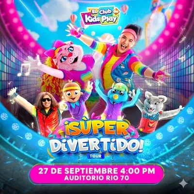 Flyer de El Club de Kids Play "SUPER DIVERTIDO"