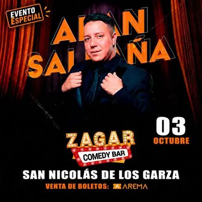 Flyer de Alan Saldaña en Zagar Comedy Bar San Nicolas