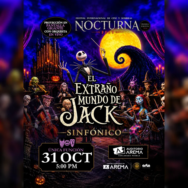 Nocturna Fest: El Extraño Mundo de Jack sinfónico en Puebla