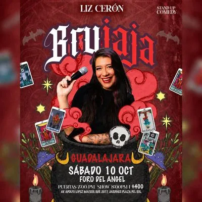 Flyer de Liz Cerón "Brujaja" en Guadalajara