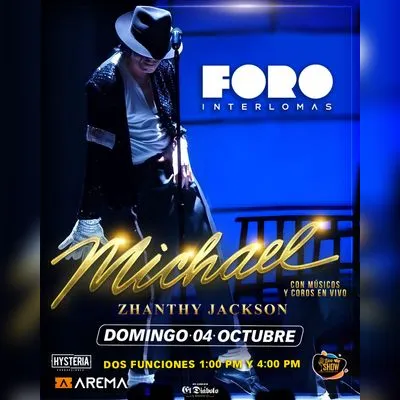 Flyer de Tributo a Michael Jackson en Foro Interlomas