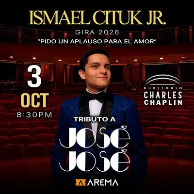 Flyer de Tributo a José José / Ismael Cituk Jr. en Guadalajara