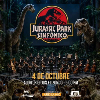 Flyer de Jurassic Park Sinfónico en Monterrey