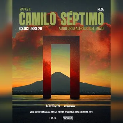 Flyer de Camilo Séptimo en CD.Neza