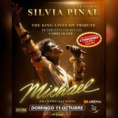 Flyer de The King Lives On tribute Michael en CDMX