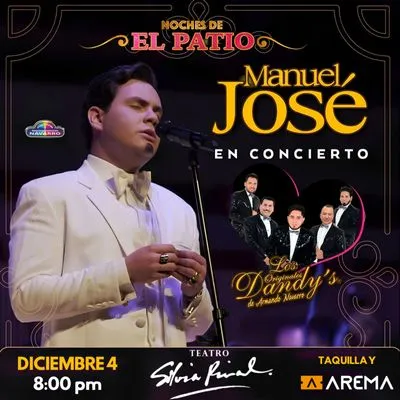 Flyer de Manuel José en concierto en CDMX