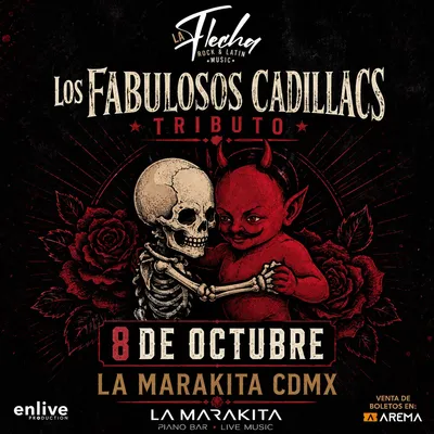 Flyer de Tributo a Fabulosos Cadillacs en La Marakita