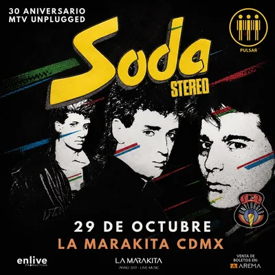 Flyer de Tributo a Soda Stereo en La Marakita