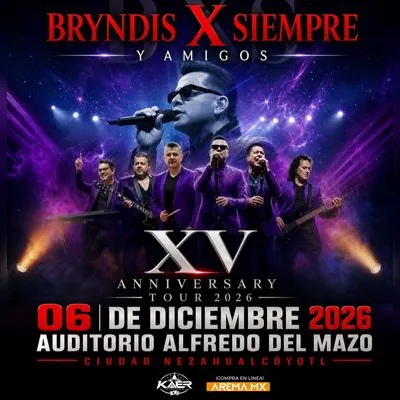 Flyer de Bryndis x siempre y amigos en Nezahualcóyotl