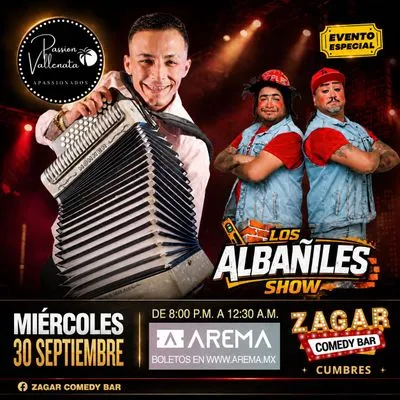 Flyer de Los Albañiles Show en Zagar Comedy Bar Cumbres