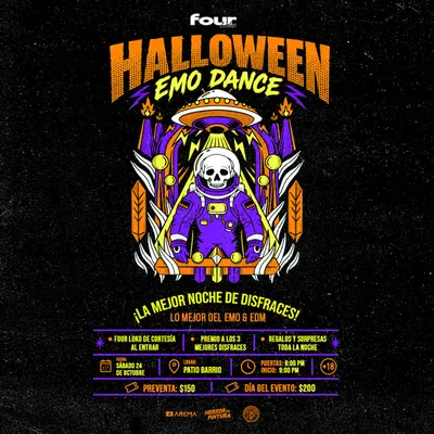 Flyer de Halloween Emo Dance en Monterrey
