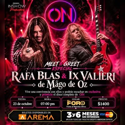 Flyer de Rafa Blas & Ix Valieri de Mago de Oz en CDMX