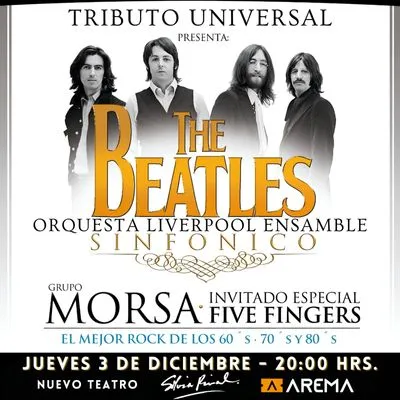 Flyer de Tributo The Beatles en CDMX