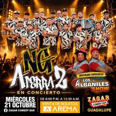 Flyer de NG Aferra2 en Concierto en Zagar Comedy Bar Guadalupe