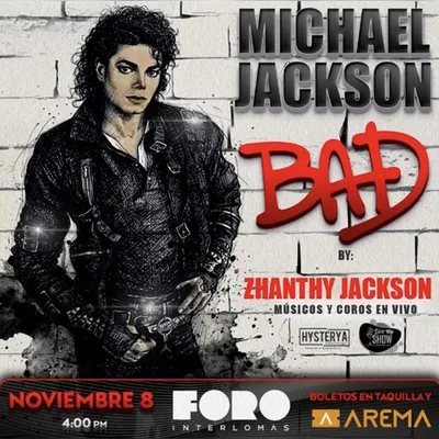 Flyer de Tributo a Michael Jackson - Bad en Foro Interlomas